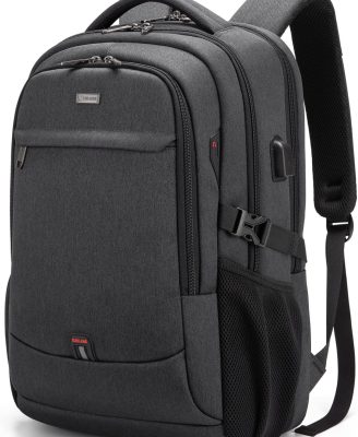 DUSLANG 17 Inch Laptop Backpack for Travel Water Resistant College Backpack for Men/Women Laptop Bag with USB Charging Port,Black