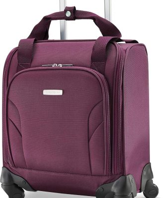 Underseat Carry-On Spinner With USB Port, Purple, One Size